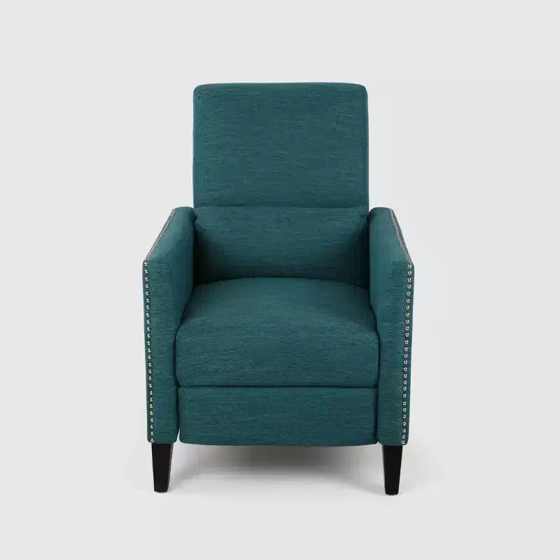 Contemporary Push Back Recliner Polyester Upholstery