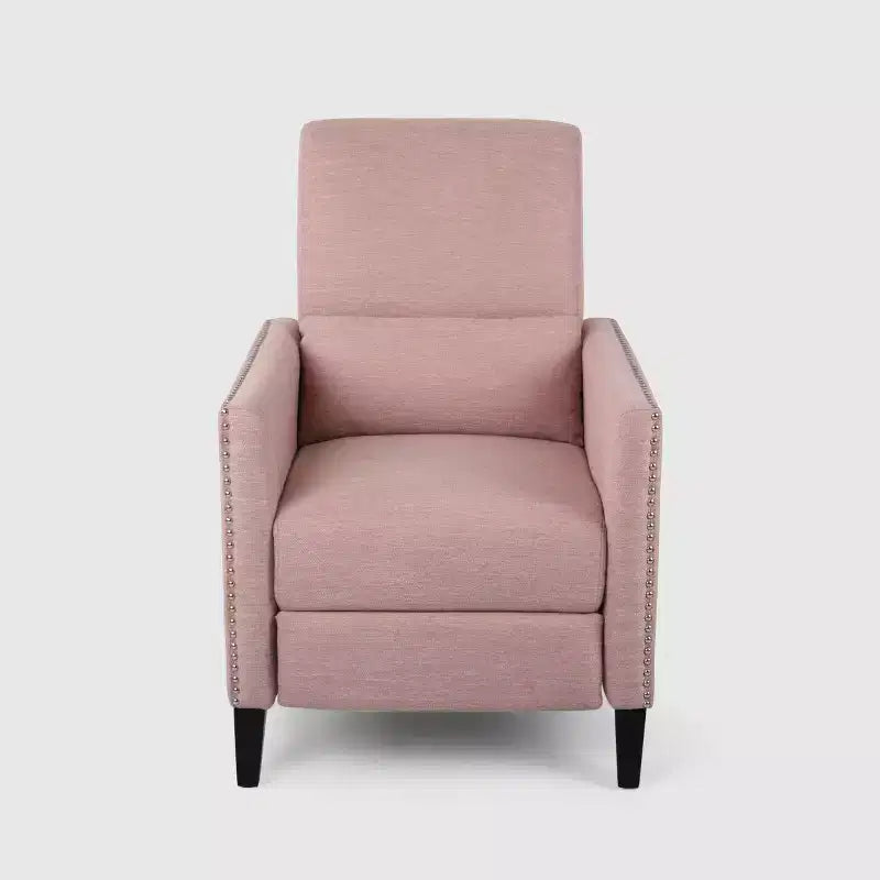 Contemporary Push Back Recliner Polyester Upholstery