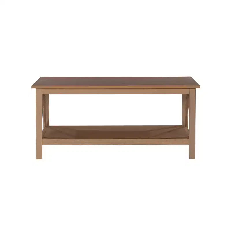 Coffee Table Driftwood Finish with Storage Shelf