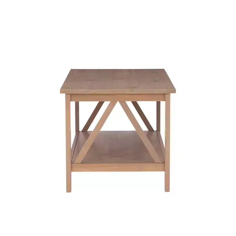 Coffee Table Driftwood Finish with Storage Shelf