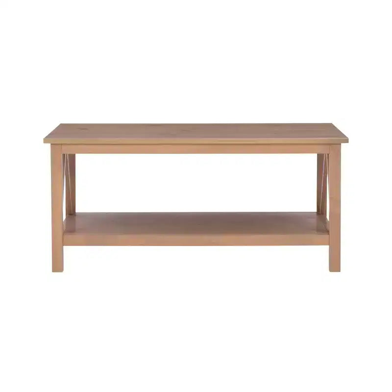 Coffee Table Driftwood Finish with Storage Shelf