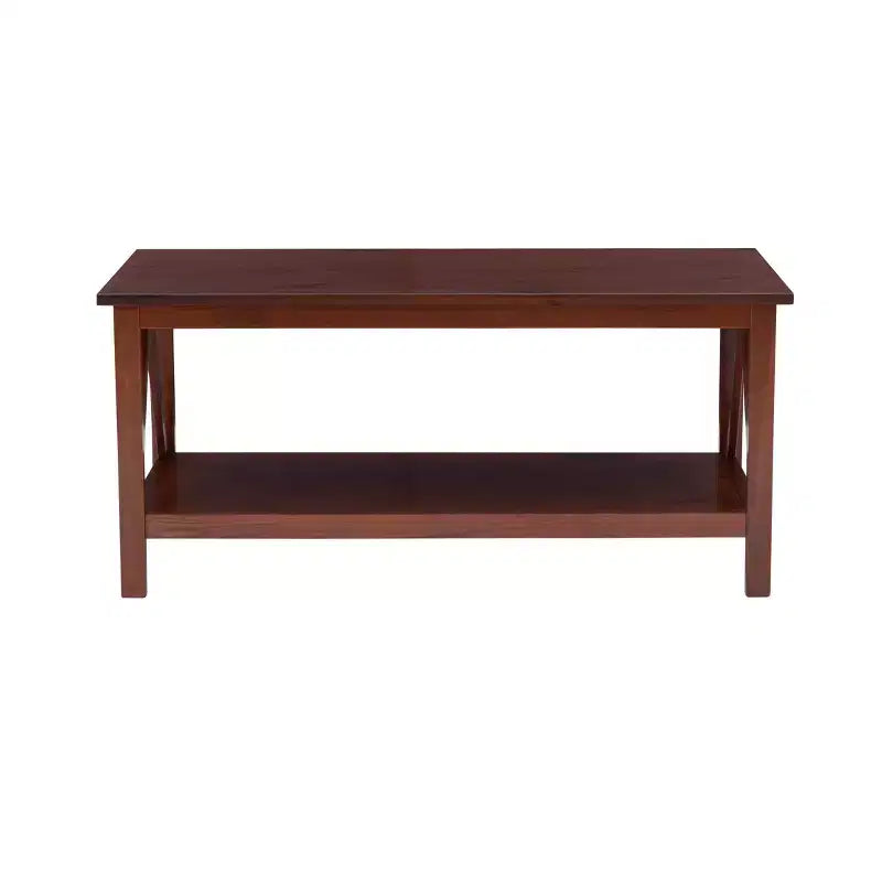Coffee Table Driftwood Finish with Storage Shelf