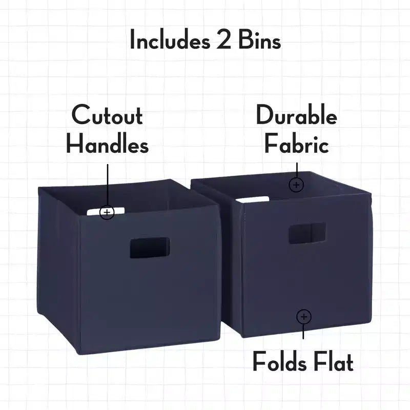 Kids Bookshelf and Toy Organizer Tower 3 Cubbies 6 Bookracks White with 2 Fabric Bins