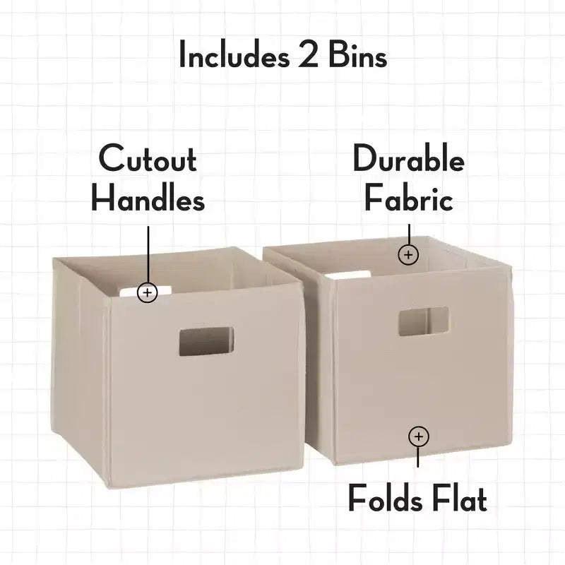 Kids Bookshelf and Toy Organizer Tower 3 Cubbies 6 Bookracks White with 2 Fabric Bins