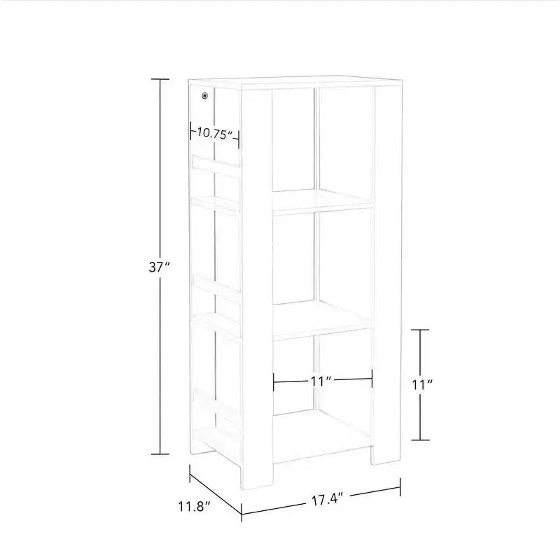 Kids Bookshelf and Toy Organizer Tower 3 Cubbies 6 Bookracks White with 2 Fabric Bins