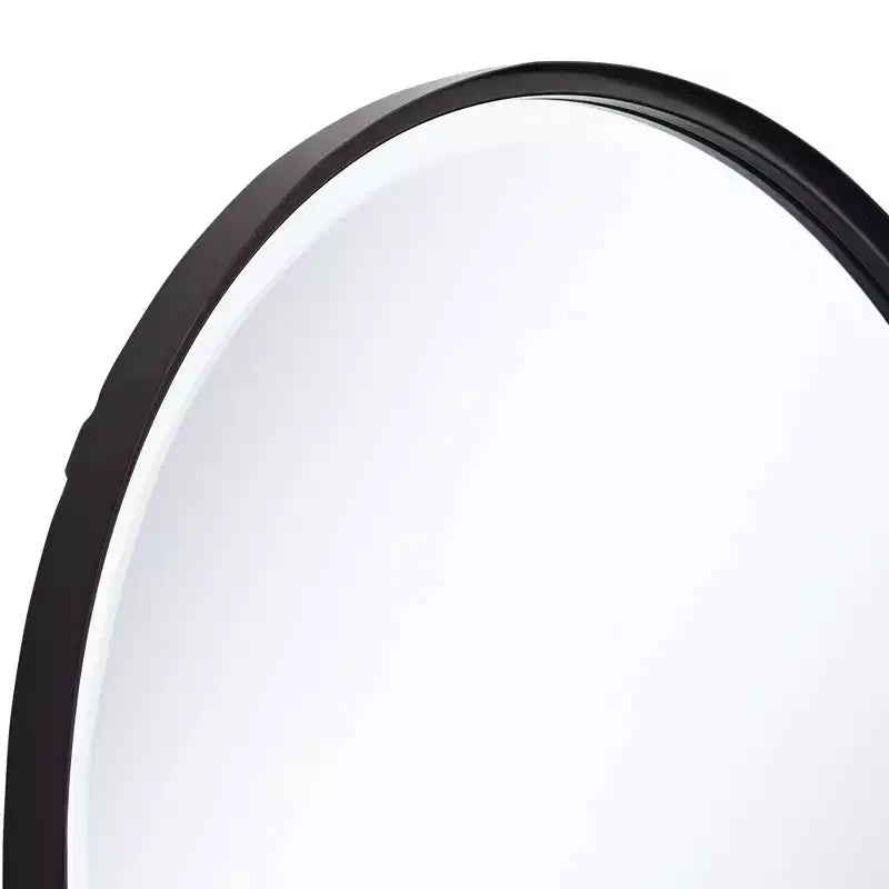 Arch Top Vanity Wall Mirror Matte Black Metal Frame 24" Wide