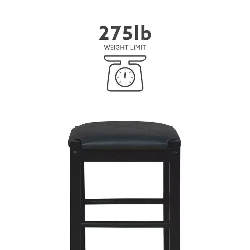 Set of 2 Backless Faux Leather Counter Height Barstools