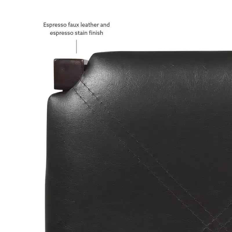 Set of 2 Backless Faux Leather Counter Height Barstools
