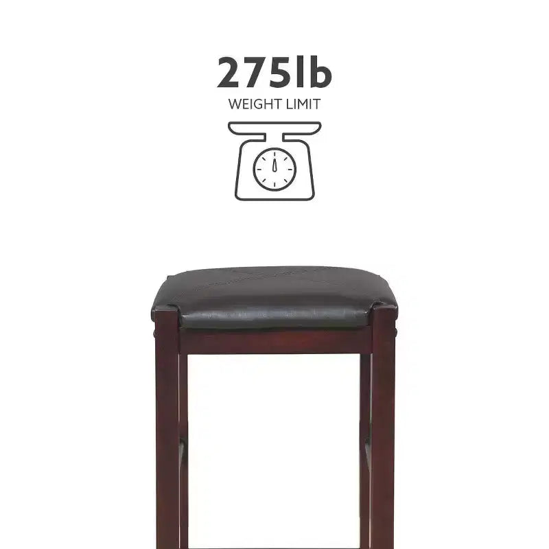 Set of 2 Backless Faux Leather Counter Height Barstools