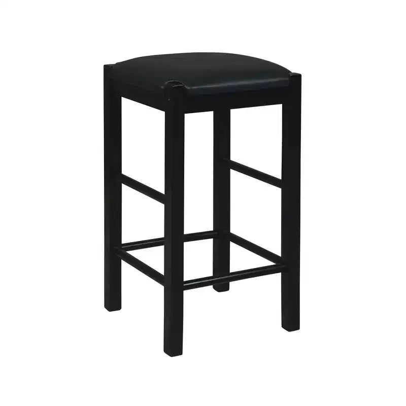 Set of 2 Backless Faux Leather Counter Height Barstools