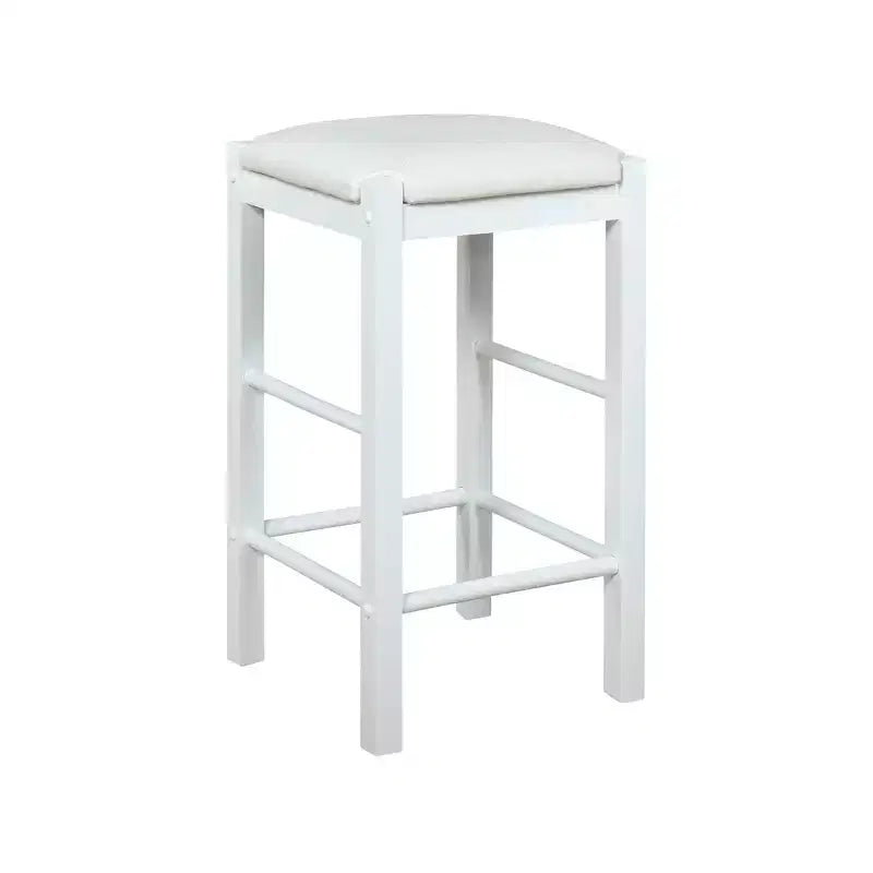 Set of 2 Backless Faux Leather Counter Height Barstools