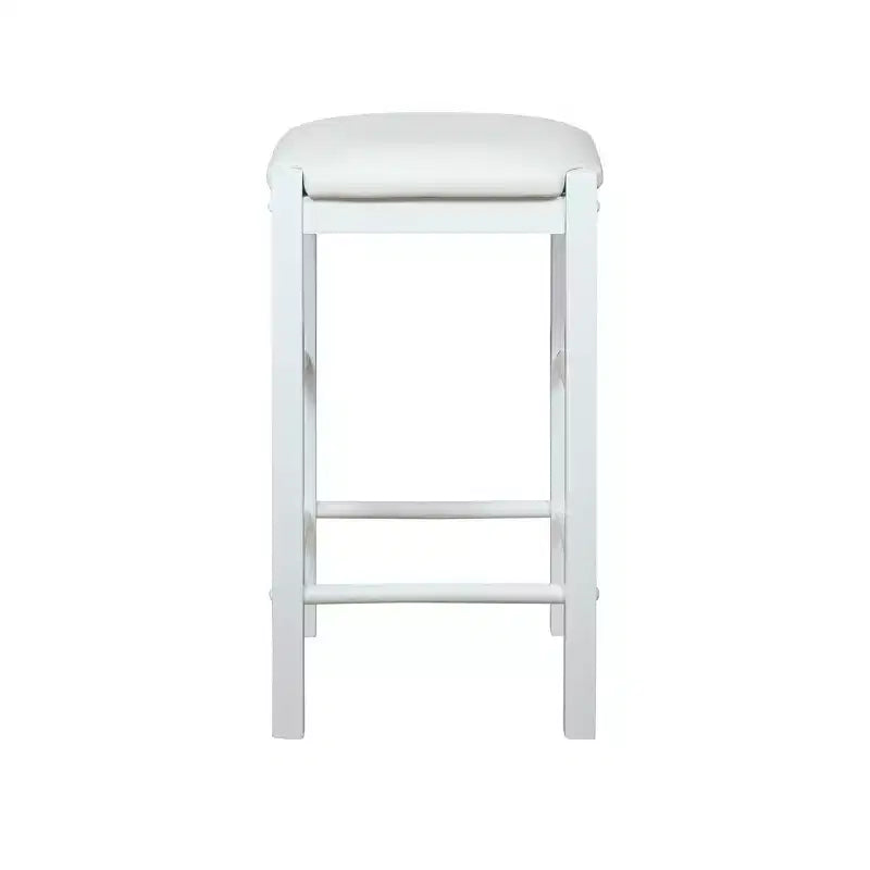 Set of 2 Backless Faux Leather Counter Height Barstools