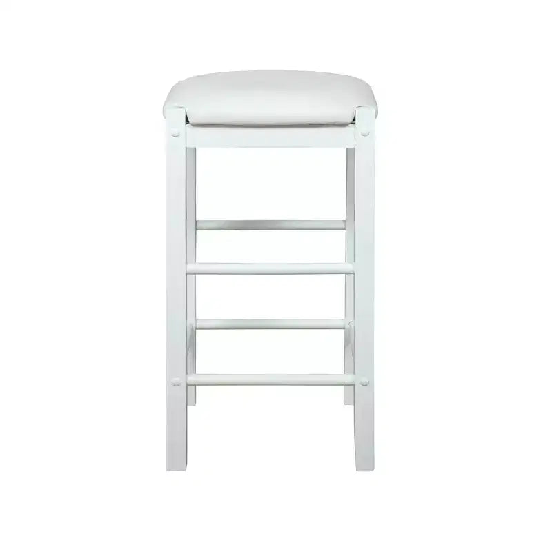 Set of 2 Backless Faux Leather Counter Height Barstools