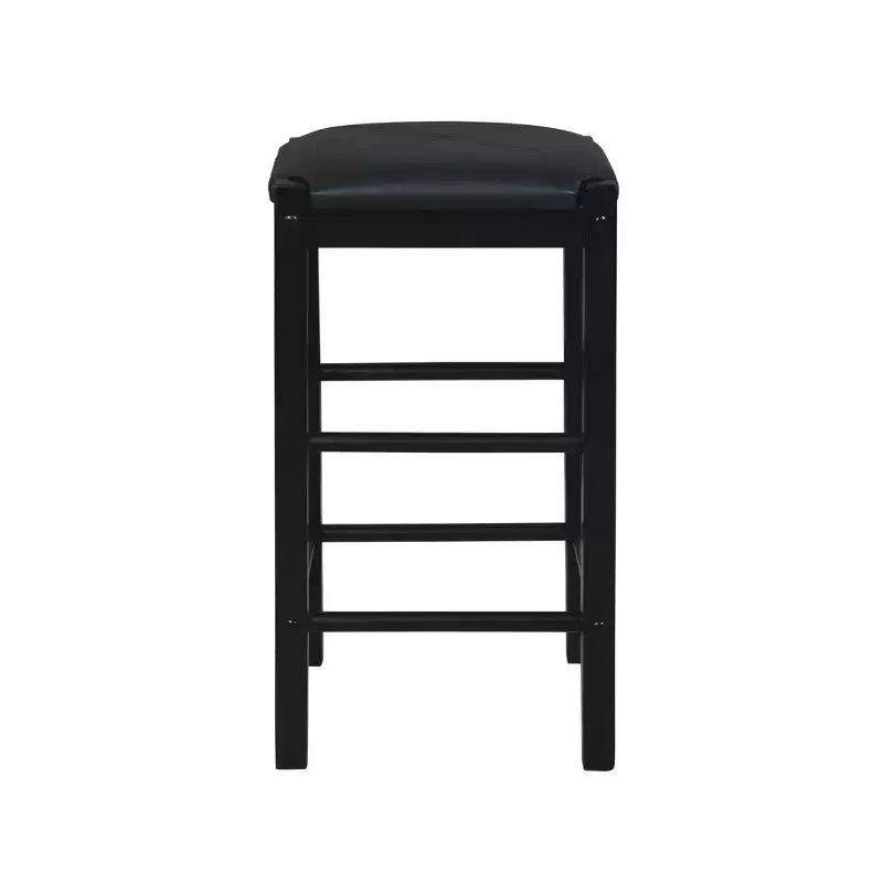 Set of 2 Backless Faux Leather Counter Height Barstools
