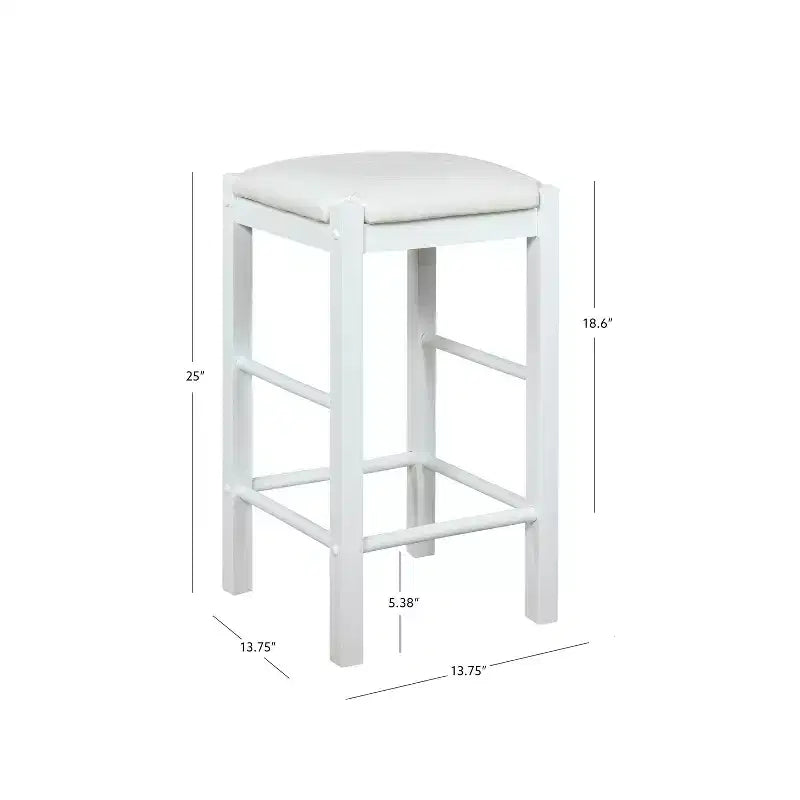 Set of 2 Backless Faux Leather Counter Height Barstools
