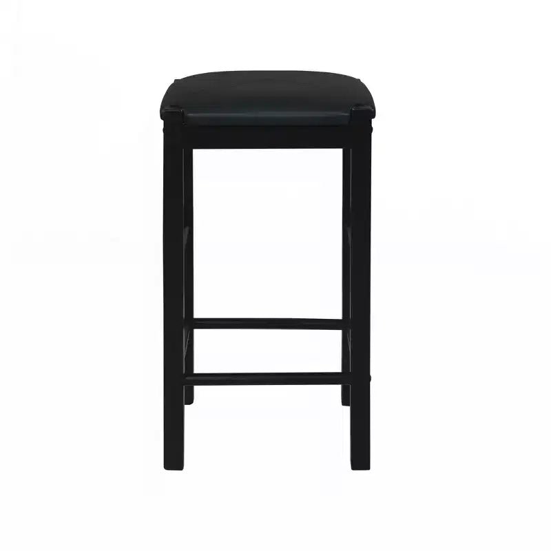 Set of 2 Backless Faux Leather Counter Height Barstools