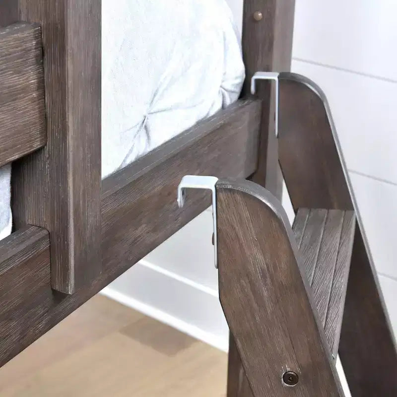 Twin over Twin Low Bunk Bed with Play Curtains