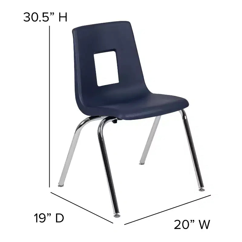 Student Stack School Chair 18" Polypropylene Stackable