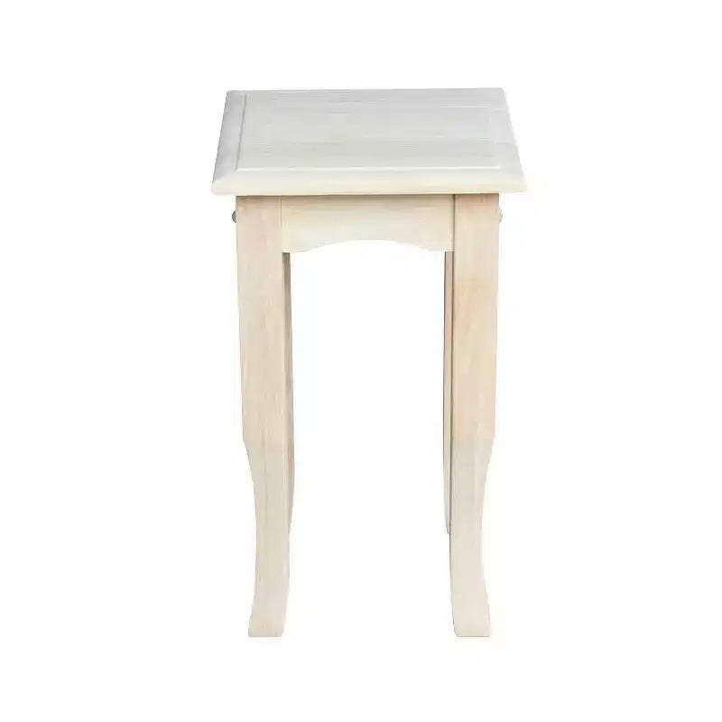 Tea Table Unfinished Hardwood Tapered Legs