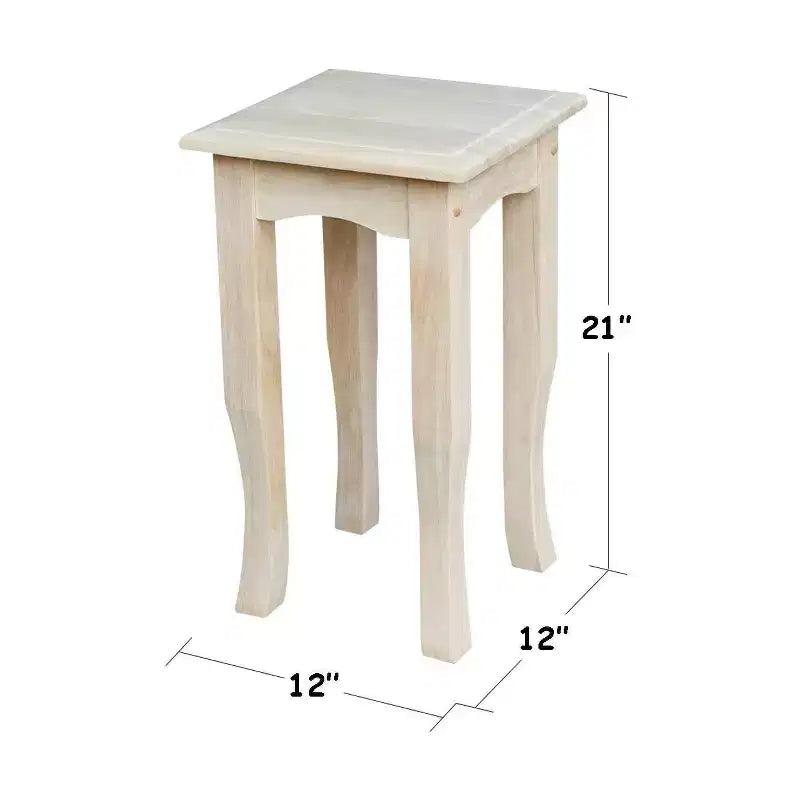 Tea Table Unfinished Hardwood Tapered Legs