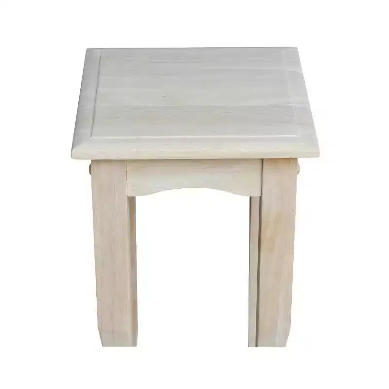 Tea Table Unfinished Hardwood Tapered Legs
