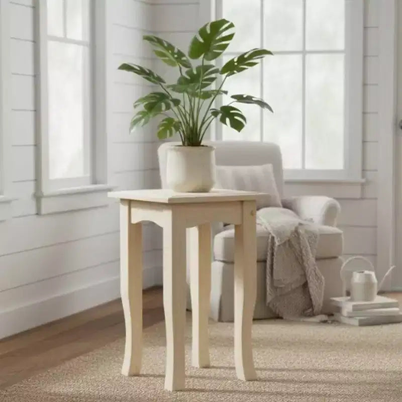 Tea Table Unfinished Hardwood Tapered Legs