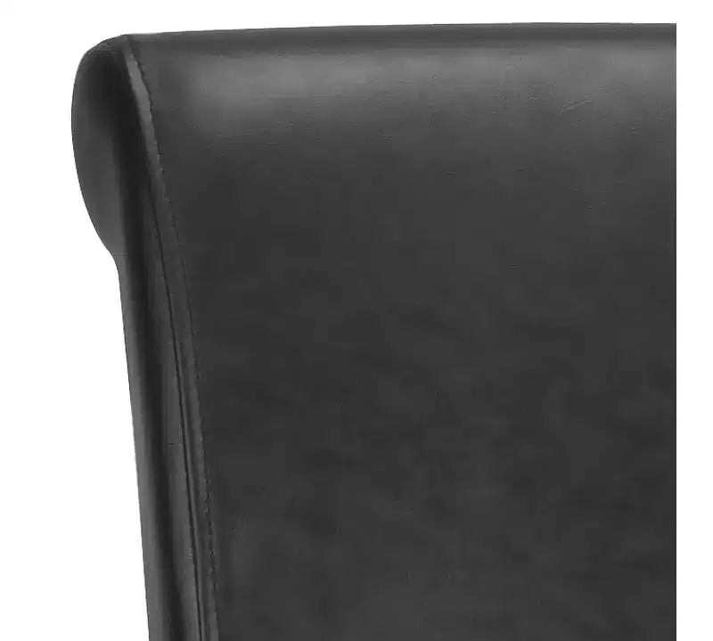 Counter Stool with Curved Back Birch Frame Bicast Leather