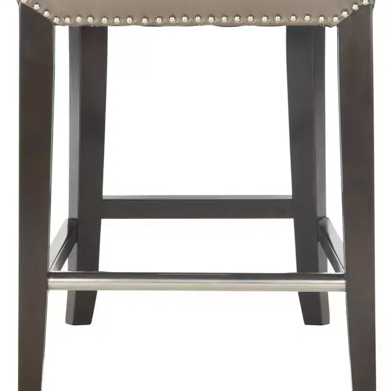 Counter Stool with Curved Back Birch Frame Bicast Leather