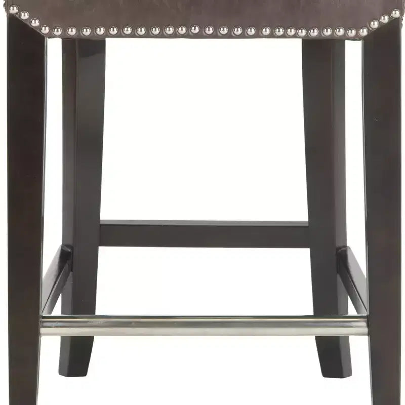 Counter Stool with Curved Back Birch Frame Bicast Leather