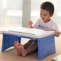 Plateau de genou pliable en plastique portatif pour enfants Bleu et Blanc
