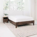 Platform Bed Mocha Natural Wood No Headboard