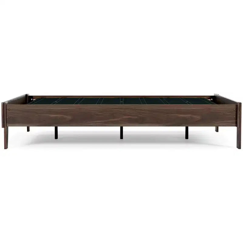 Platform Bed Mocha Natural Wood No Headboard