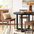 All Wood Round Dining Table Black Seats 4