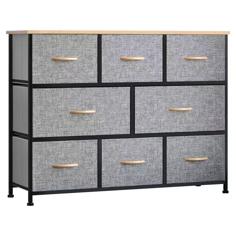 8-Drawer Dresser 3-Tier Fabric Chest of Drawers Steel Frame