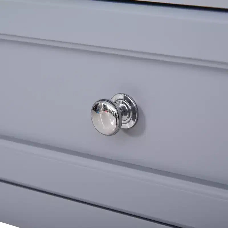 Accent End Table Sofa Side Table with Drawer and Bottom Shelf Gray