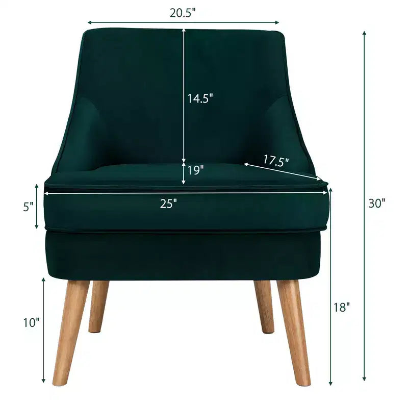 Set of 2 Velvet Accent Chairs with Rubber Wood Legs Pink/Green/Grey