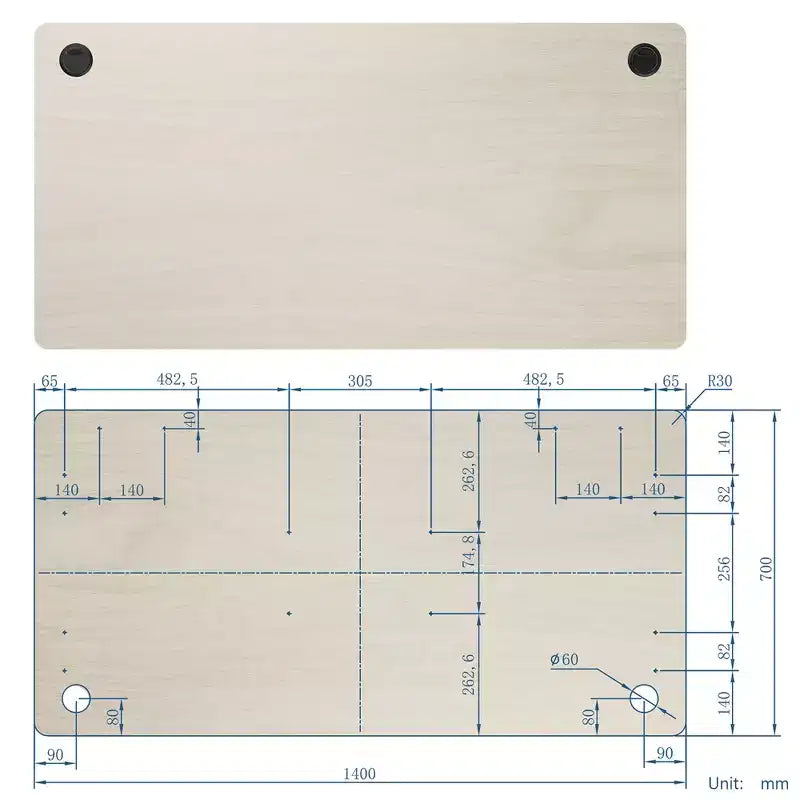 Universal Tabletop for Standard and Standing Desk Frame Natural