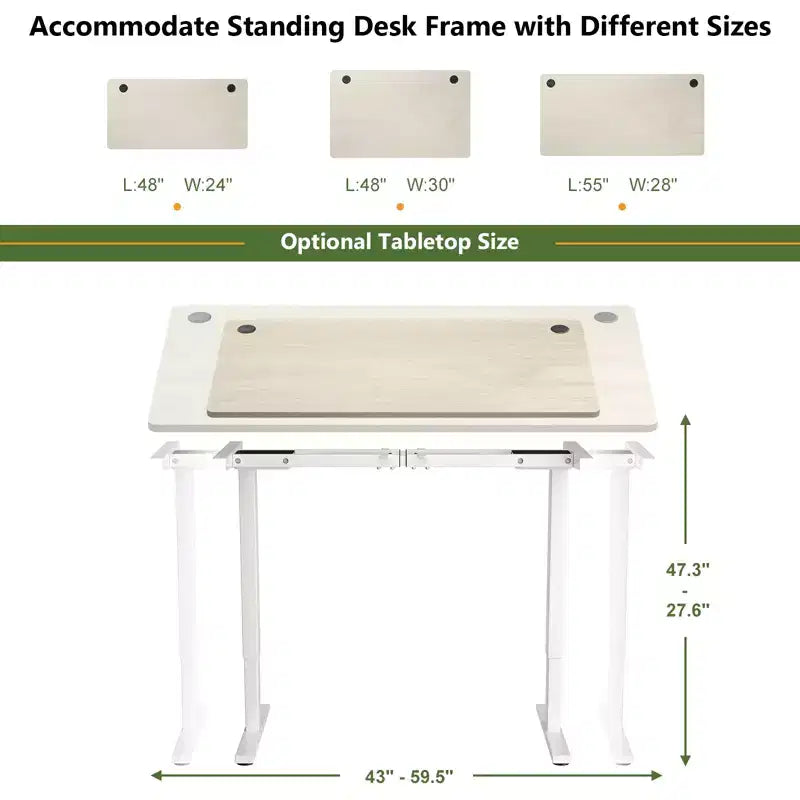 Universal Tabletop for Standard and Standing Desk Frame Natural
