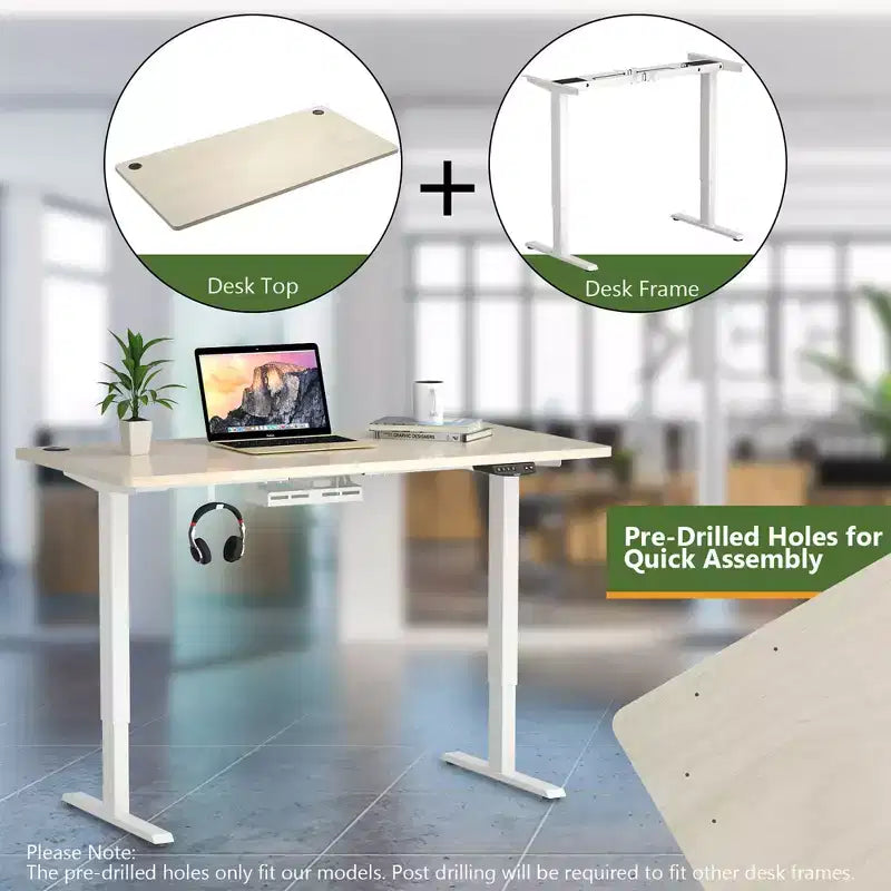 Universal Tabletop for Standard and Standing Desk Frame Natural