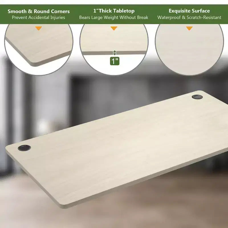Universal Tabletop for Standard and Standing Desk Frame Natural