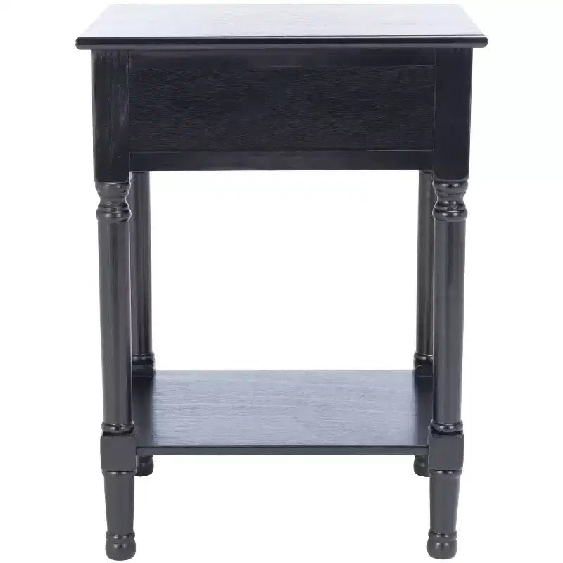 1-Drawer Accent Table Distressed White Traditional Style
