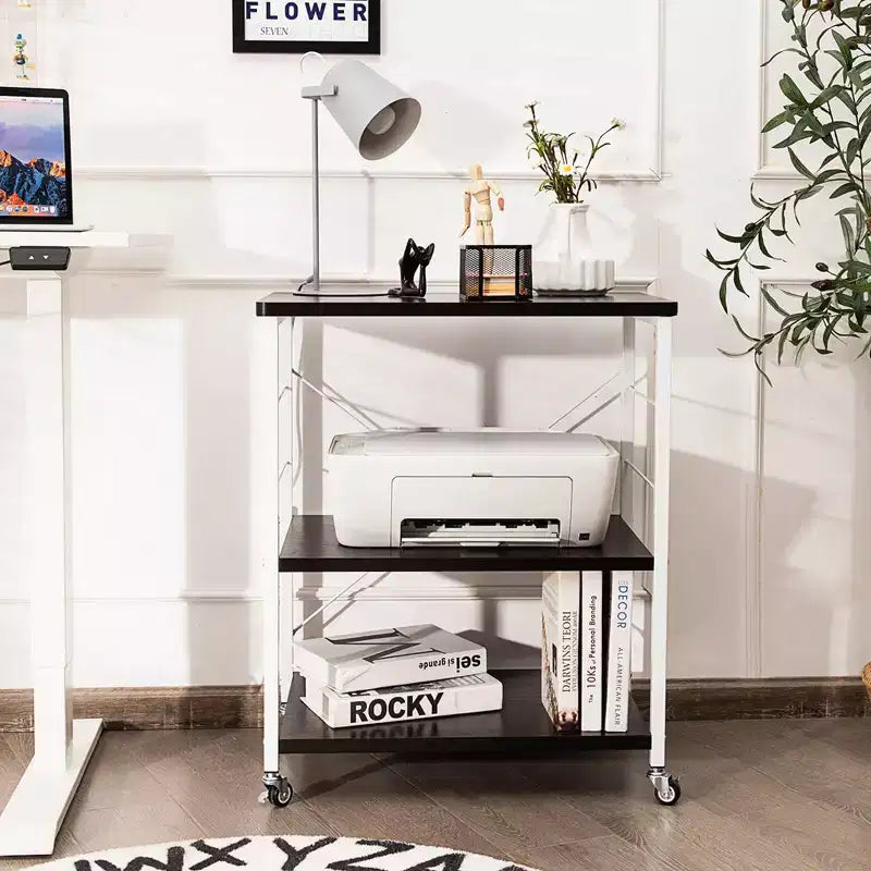 3-Tier Kitchen Baker's Rack Microwave Oven Storage Cart with Hooks